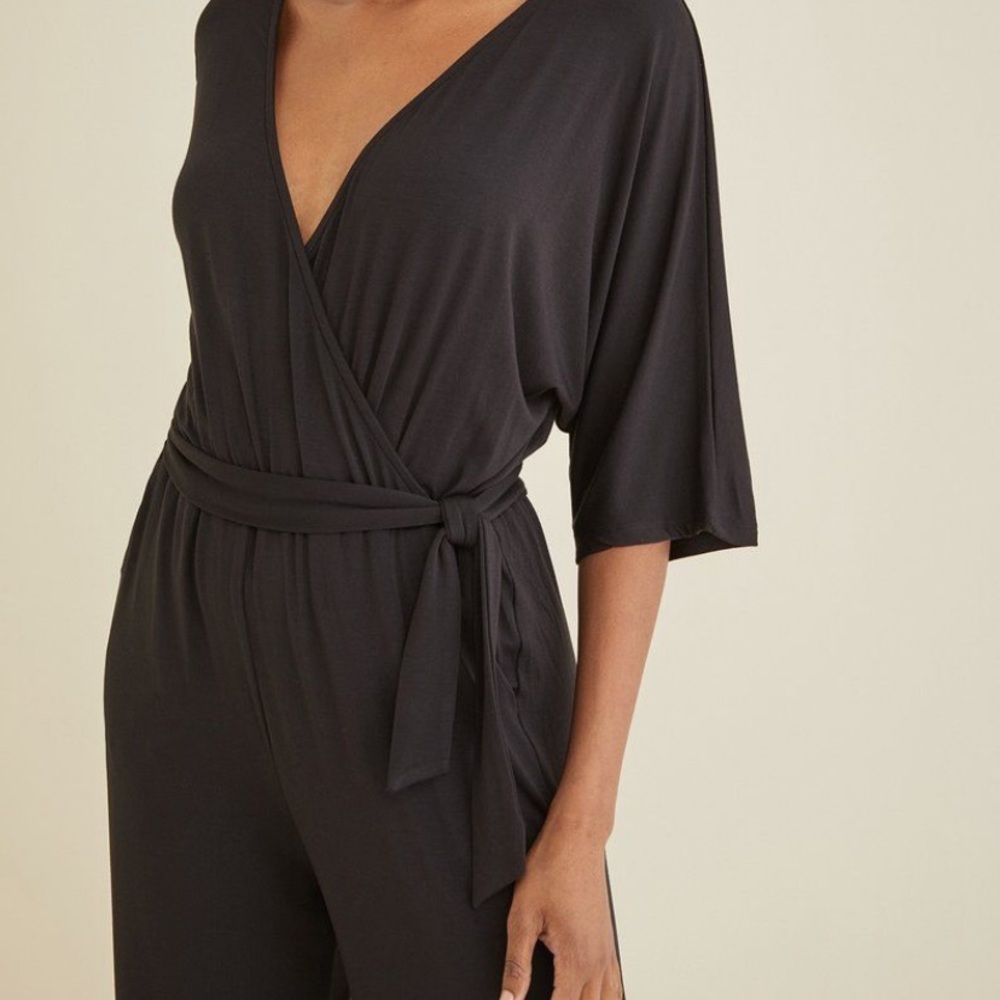 Amour Vert Black Wrap Jumpsuit